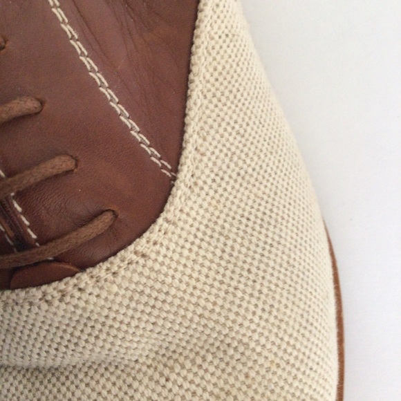 FRATELLI ROSSETTI LINEN AND LEATHER OXFORD SHOES SIZE 37.5 - Picture 6 of 15